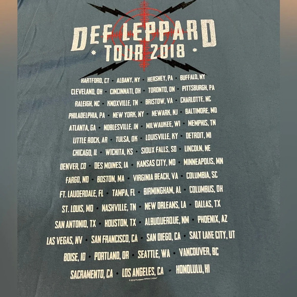 Def Leppard 2018 Tour T-Shirt - Picture 4 of 5